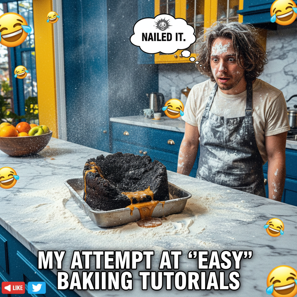 Attempted to make a 'simple' cake. Now my kitchen looks like a flour bomb exploded. Send help.