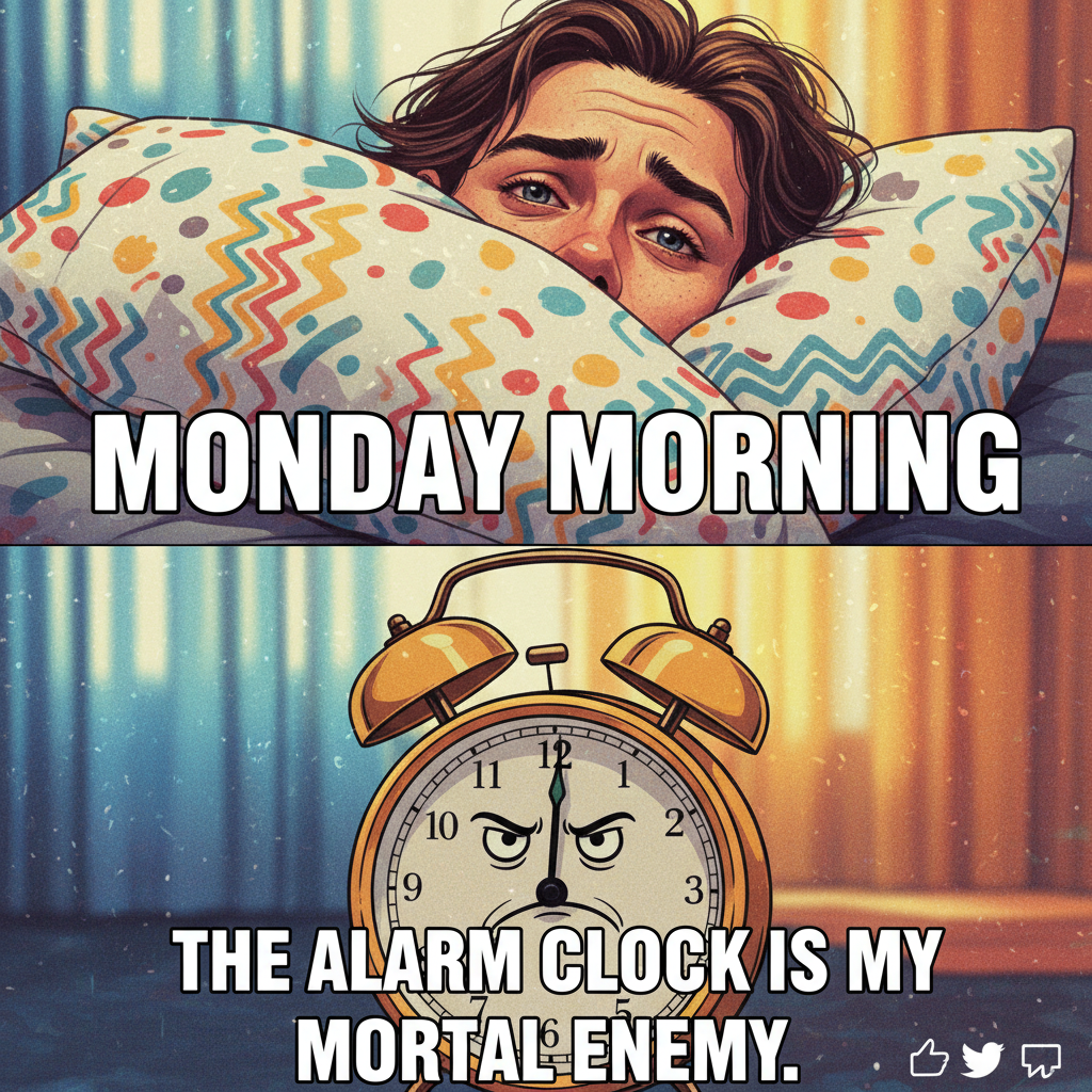My brain on Monday morning: 'Is it Friday yet?' My body: 'Please just five more minutes.'