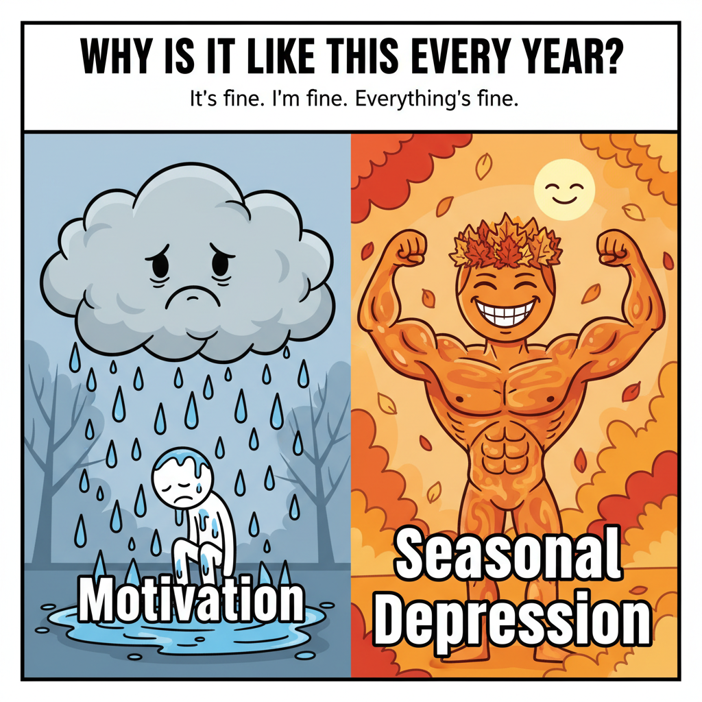 My seasonal depression just filed for divorce from my motivation. It got full custody.