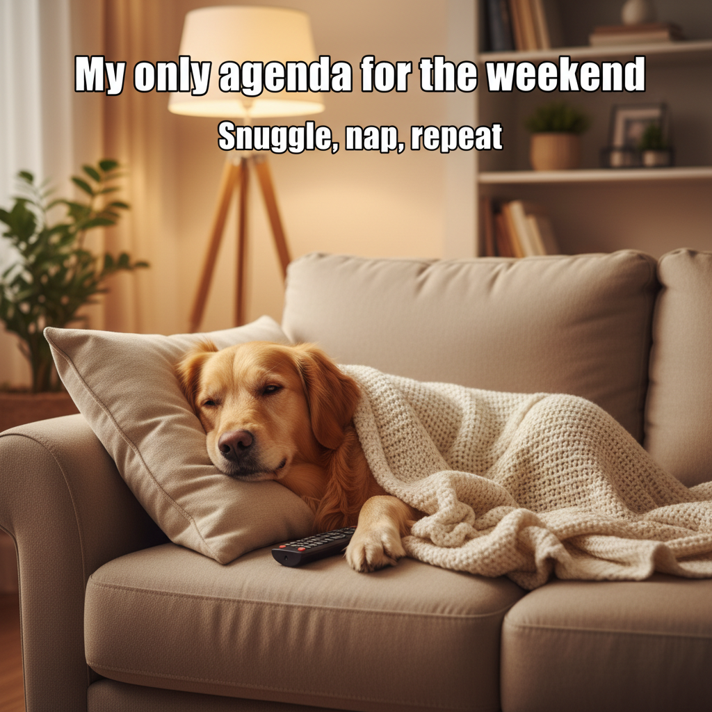 My weekend plans involve zero plans and maximum chill.