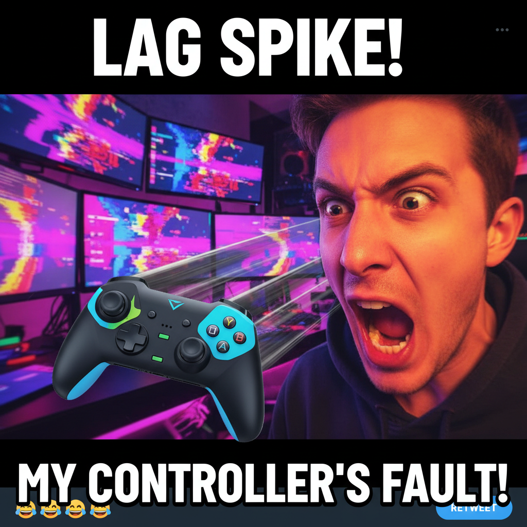 My controller just flew across the room. It wasn't me, it was the lag. #GamingProblems