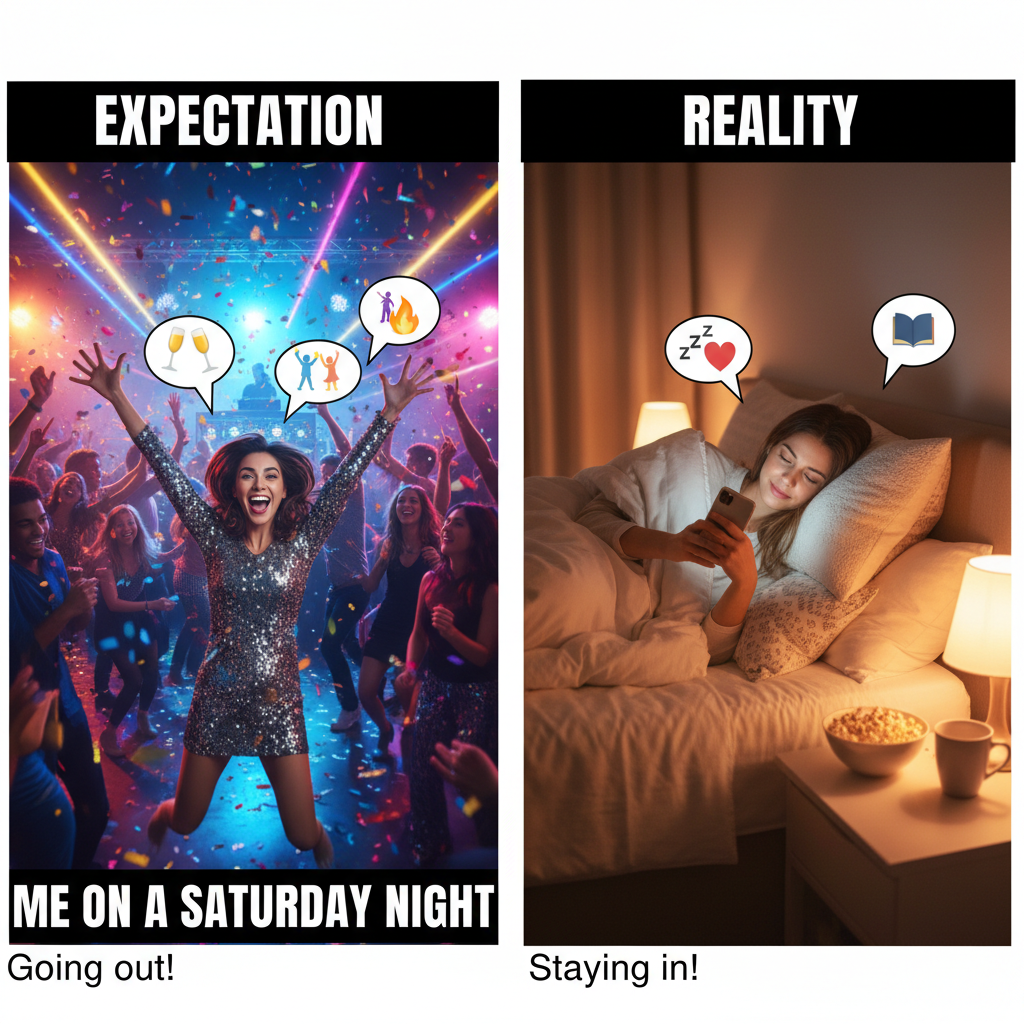 Extrovert: 'Let's go out!' Introvert: *already in bed by 8 PM* 'Sounds fun!'