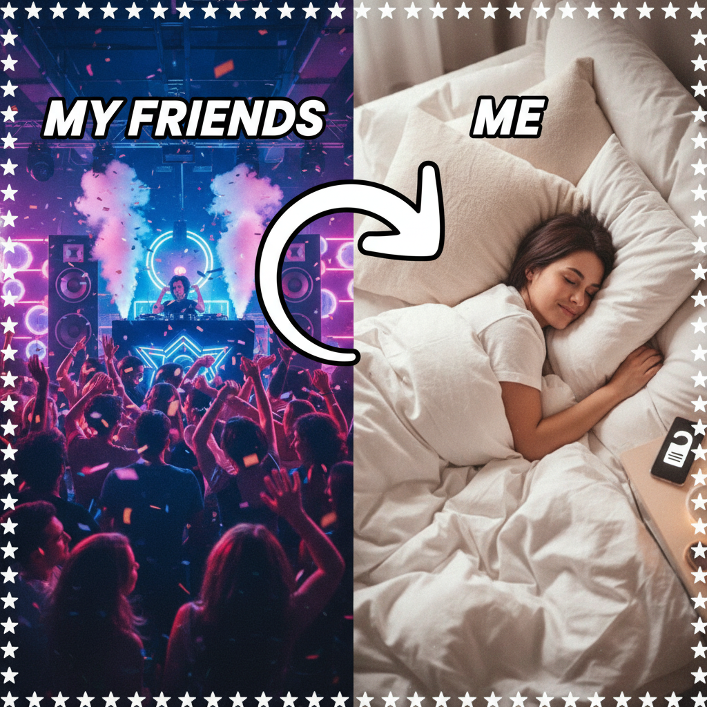 Friday night plans: Clubbing. Friday night reality: Clubbing... my head with a pillow and sleeping.