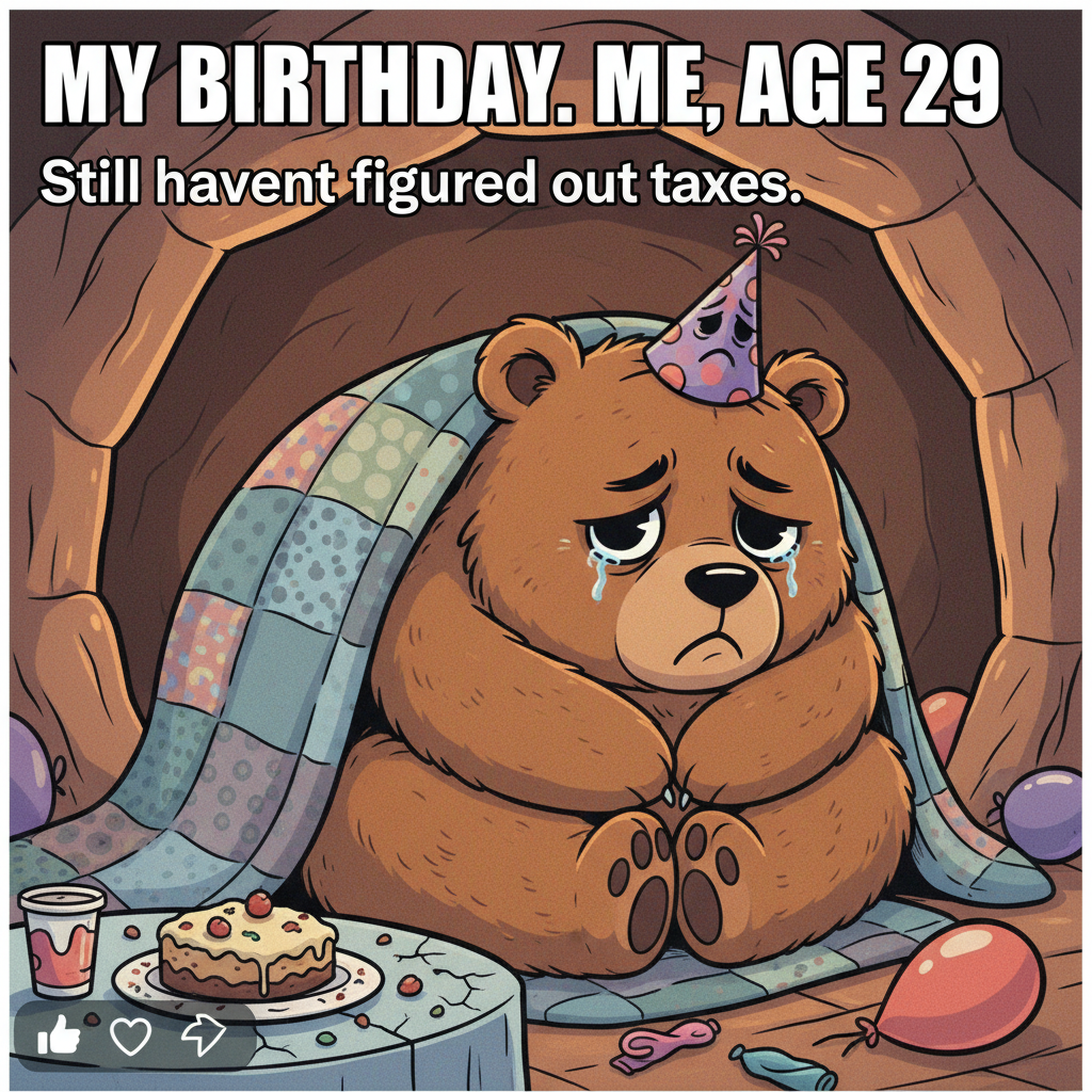 Seasonal depression hitting different this year. My spirit animal is a hibernating bear.