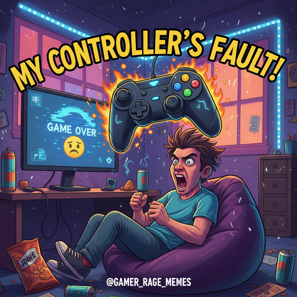 Lost to a level 1 bot. My controller is now in orbit. Send prayers. #GamingRage