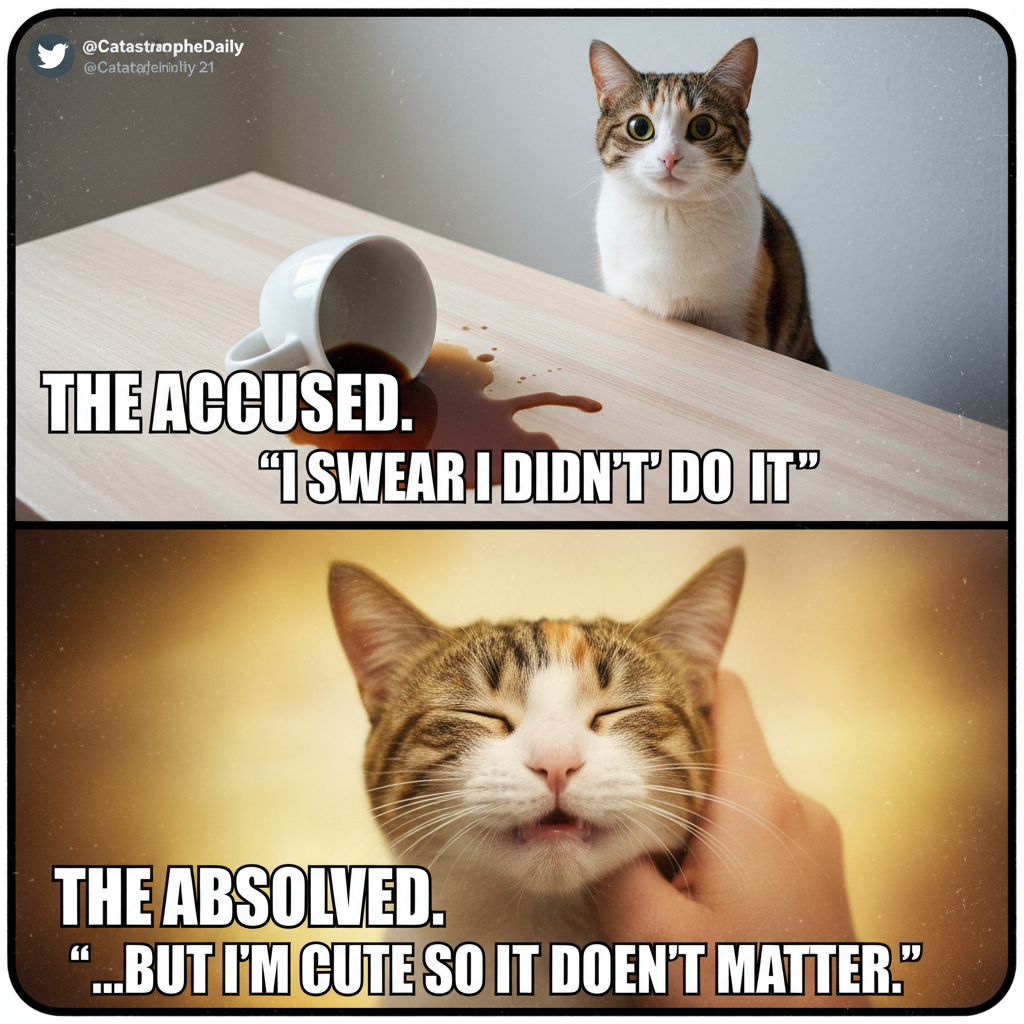 My cat just knocked my coffee off the counter and then demanded cuddles. Peak pet owner life. #CatLife