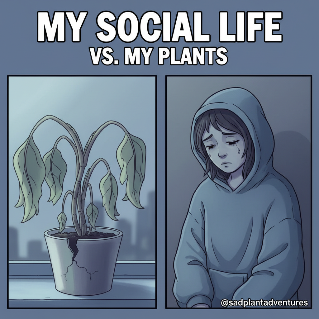 My seasonal depression is so bad, even my plants are wilting in solidarity.