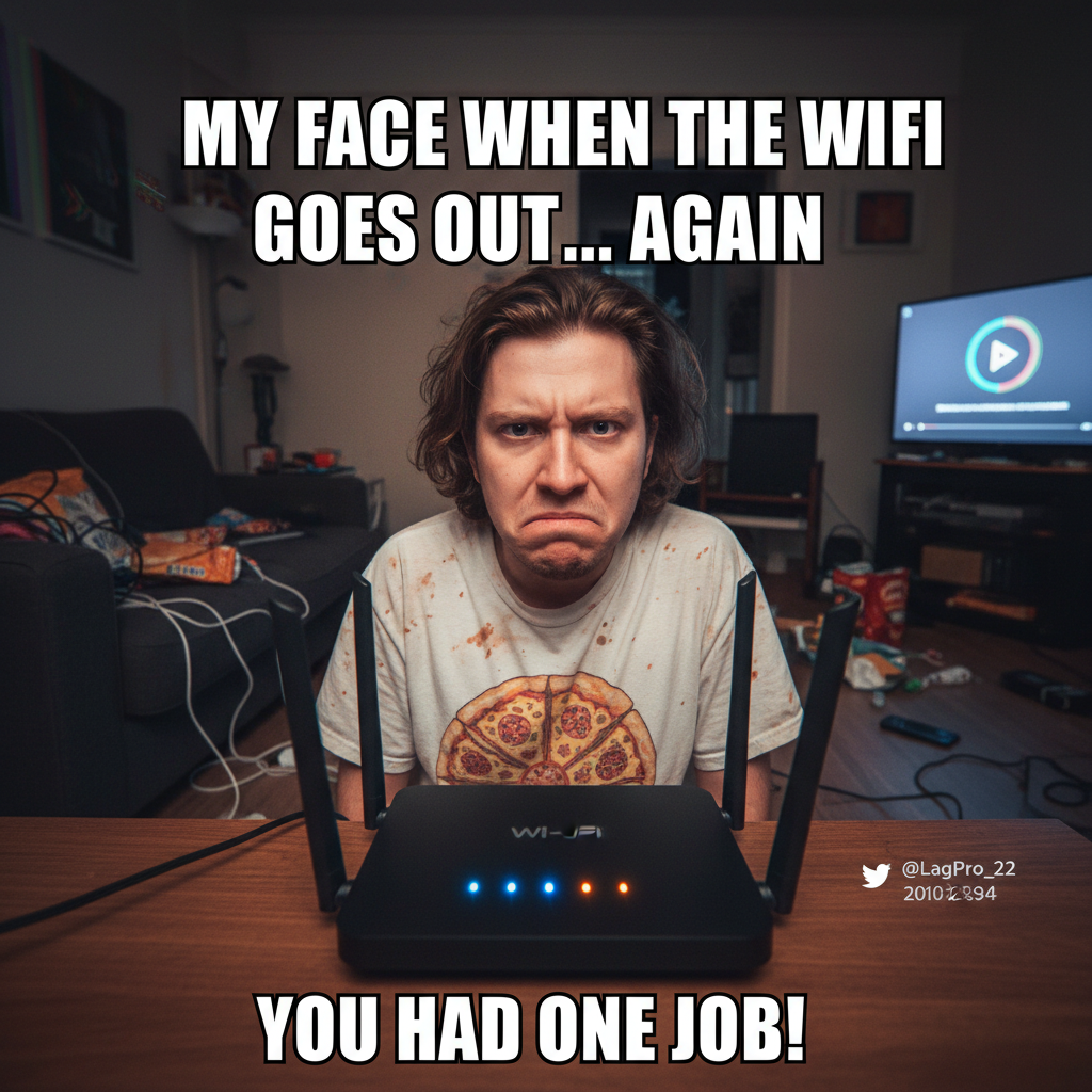 The WiFi went down. I just stared at my router like it personally offended me.