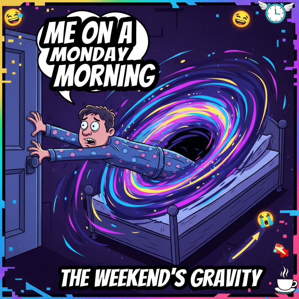 Monday morning mood: My bed is a black hole and I'm stuck in its gravitational pull.