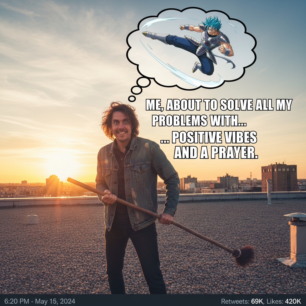 Me trying to use anime logic in real life: 'I can totally jump off this roof.'