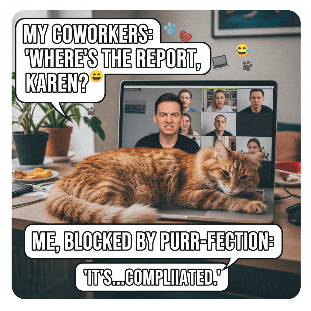 My WFH coworker is my cat demanding attention during every single meeting. Send help.