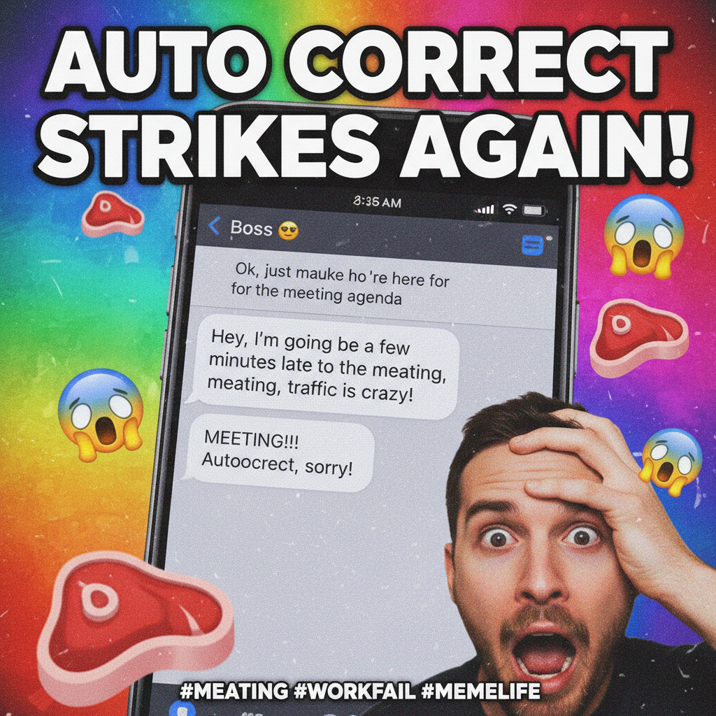 Autocorrect changed 'meeting' to 'meating'. My boss thinks I'm a cannibal. Send help.