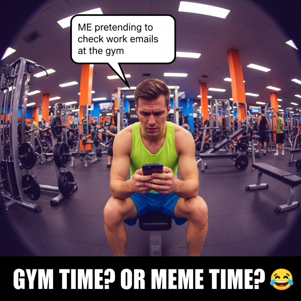 My 'gym buddy' just spotted me staring at my phone. Peak performance.