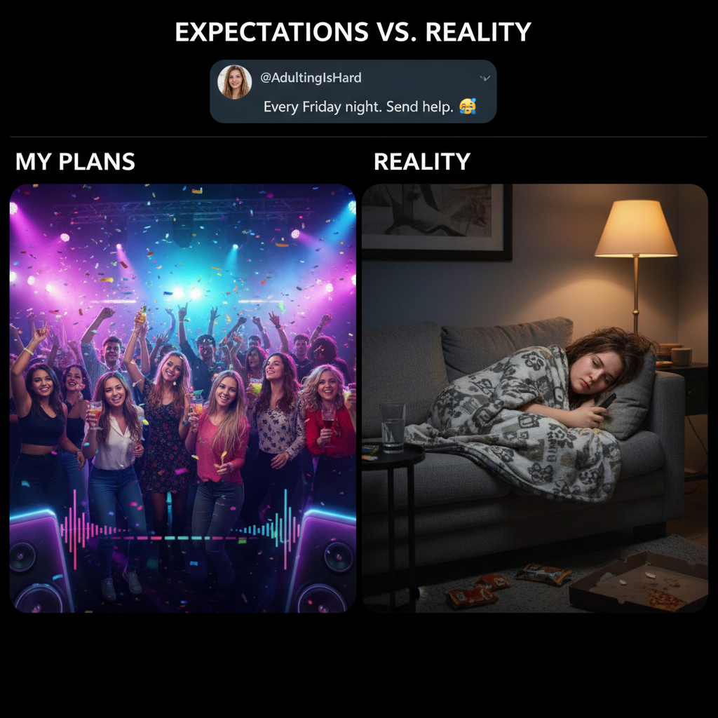 Friday night plans: clubbing. Friday night reality: debating if I should get up for water.