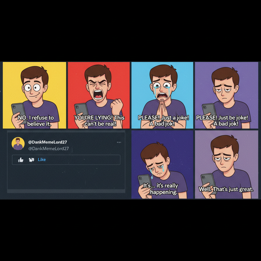 The five stages of grief when the WiFi goes down: Denial, Anger, Bargaining, Depression, Data Plan.