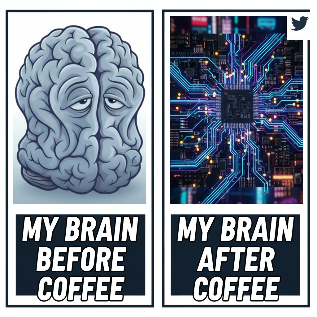 My brain on Monday morning vs. what my boss expects. Send coffee. Send help.