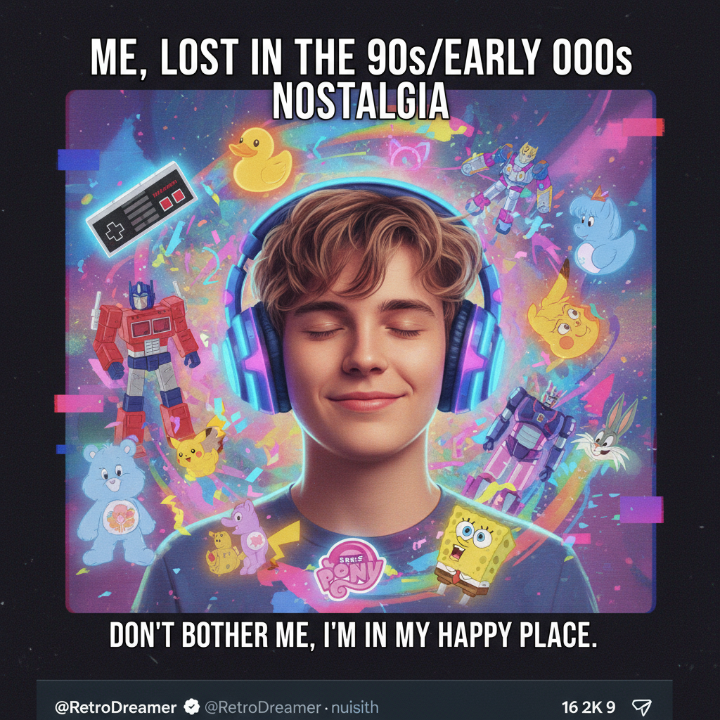 Hearing THAT song from your childhood and suddenly you're 8 again, no bills, just vibes.