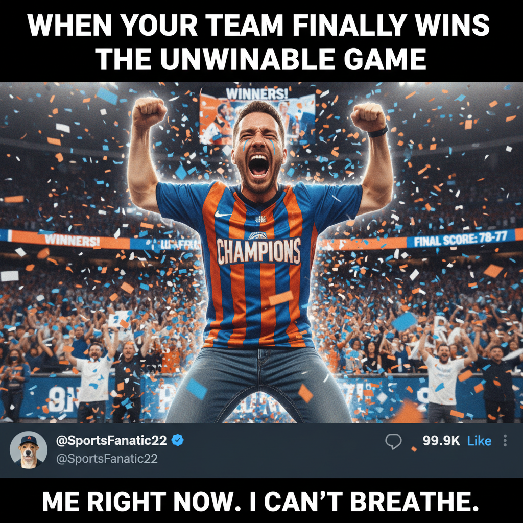 My team won, I'm legally obligated to act like I just won the lottery. Don't @ me.