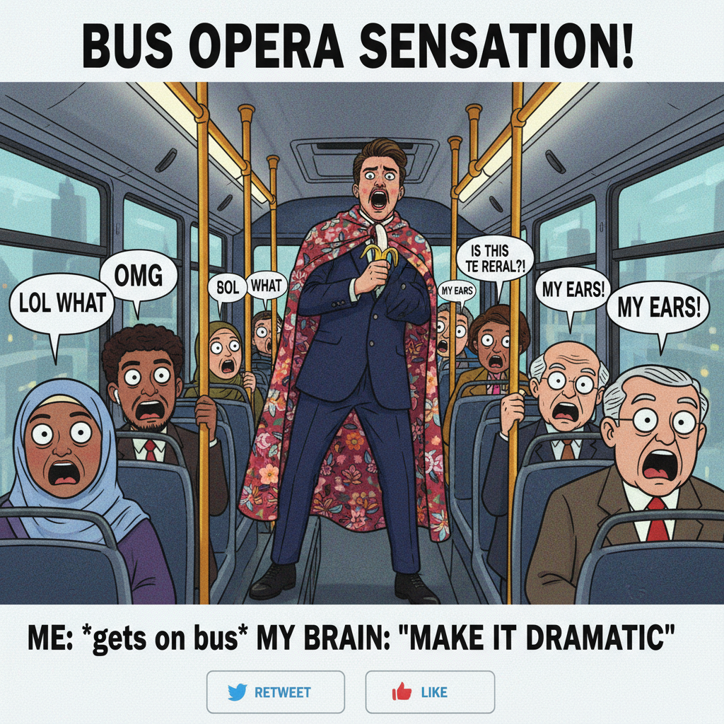 Just witnessed a full-on opera performance on the bus. My commute is wilder than my life.