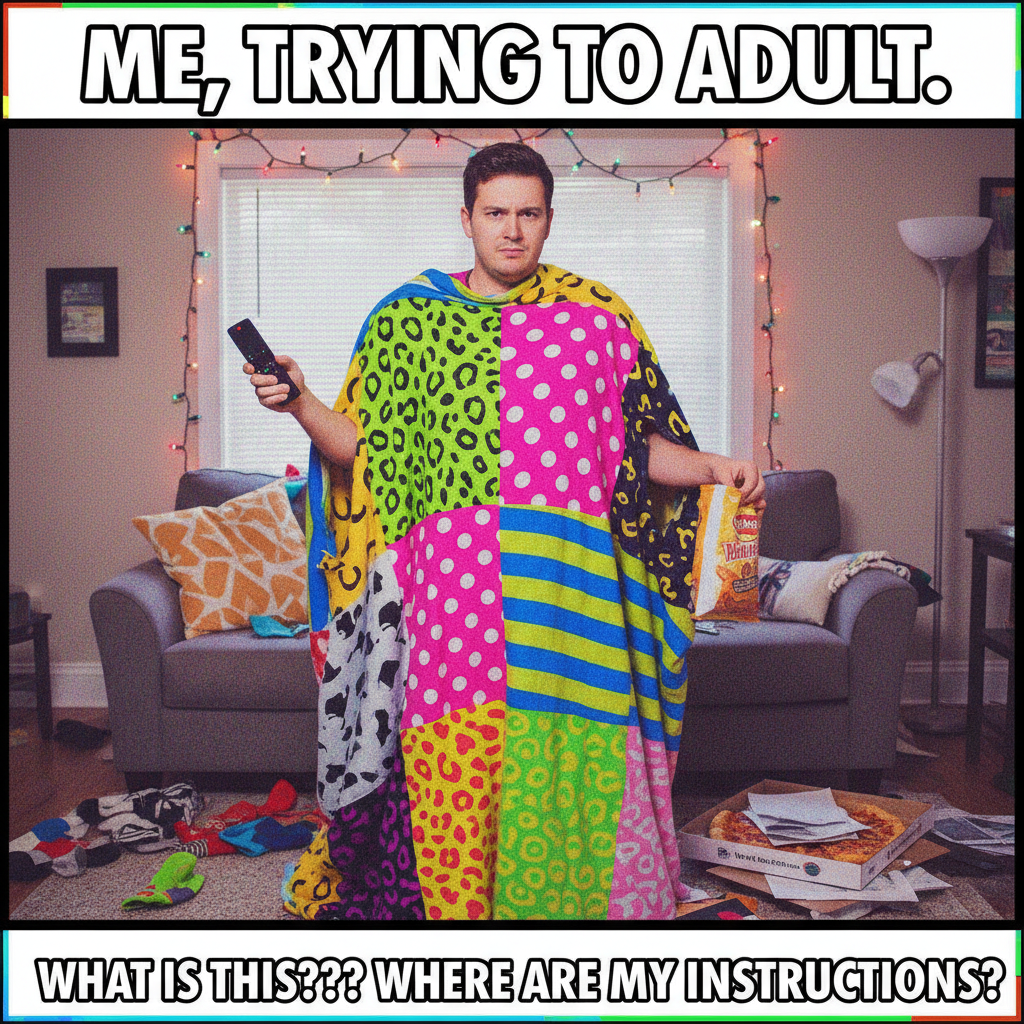 Ordered a 'cozy oversized sweater.' Got a blanket with armholes. What even is this?