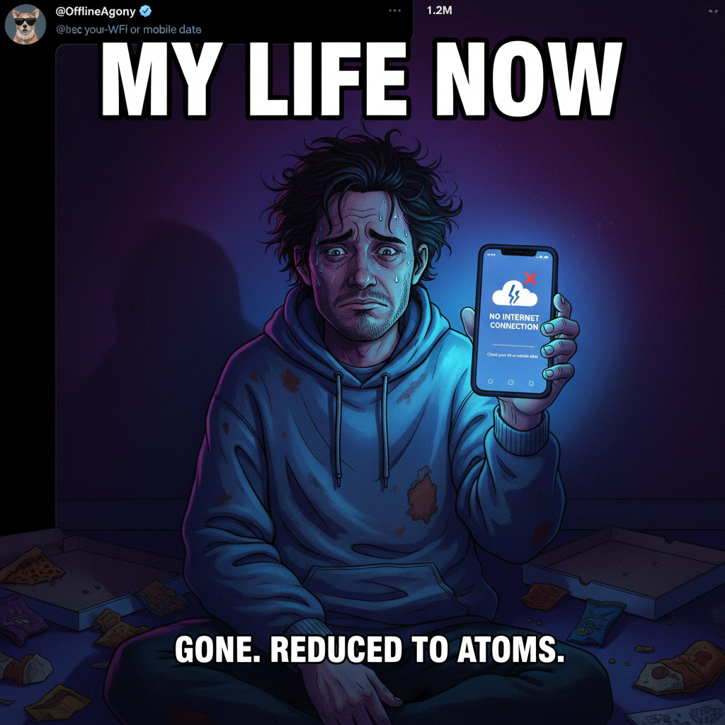 The WiFi is down. It's 2024. How am I supposed to exist without constant internet validation?