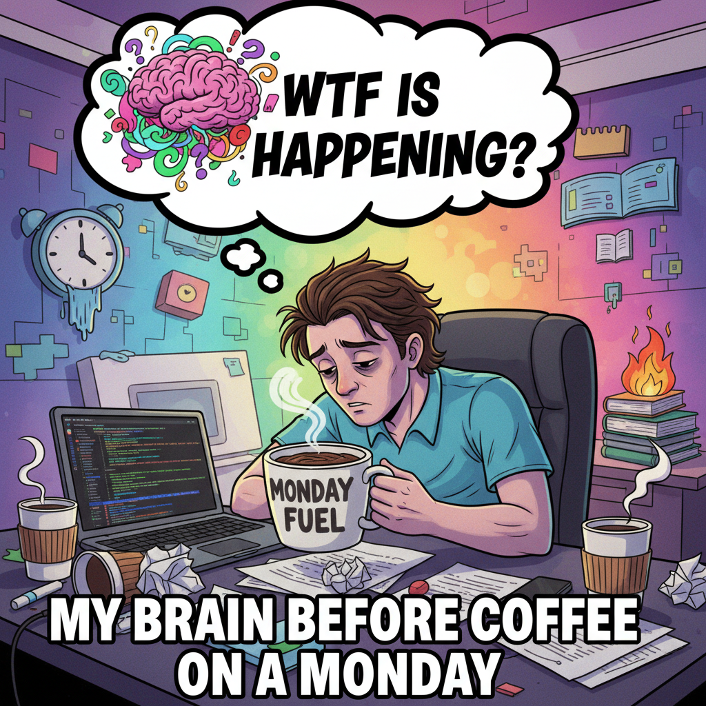 My brain on Monday morning: 'Did I actually sleep, or was that just a long blink?'