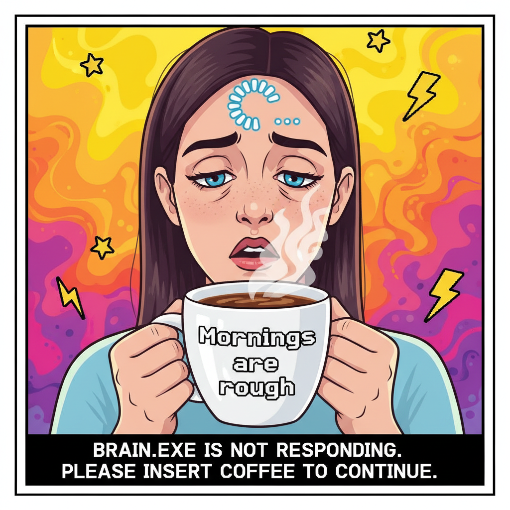 Monday morning: My brain is still buffering. Send coffee and existential dread.