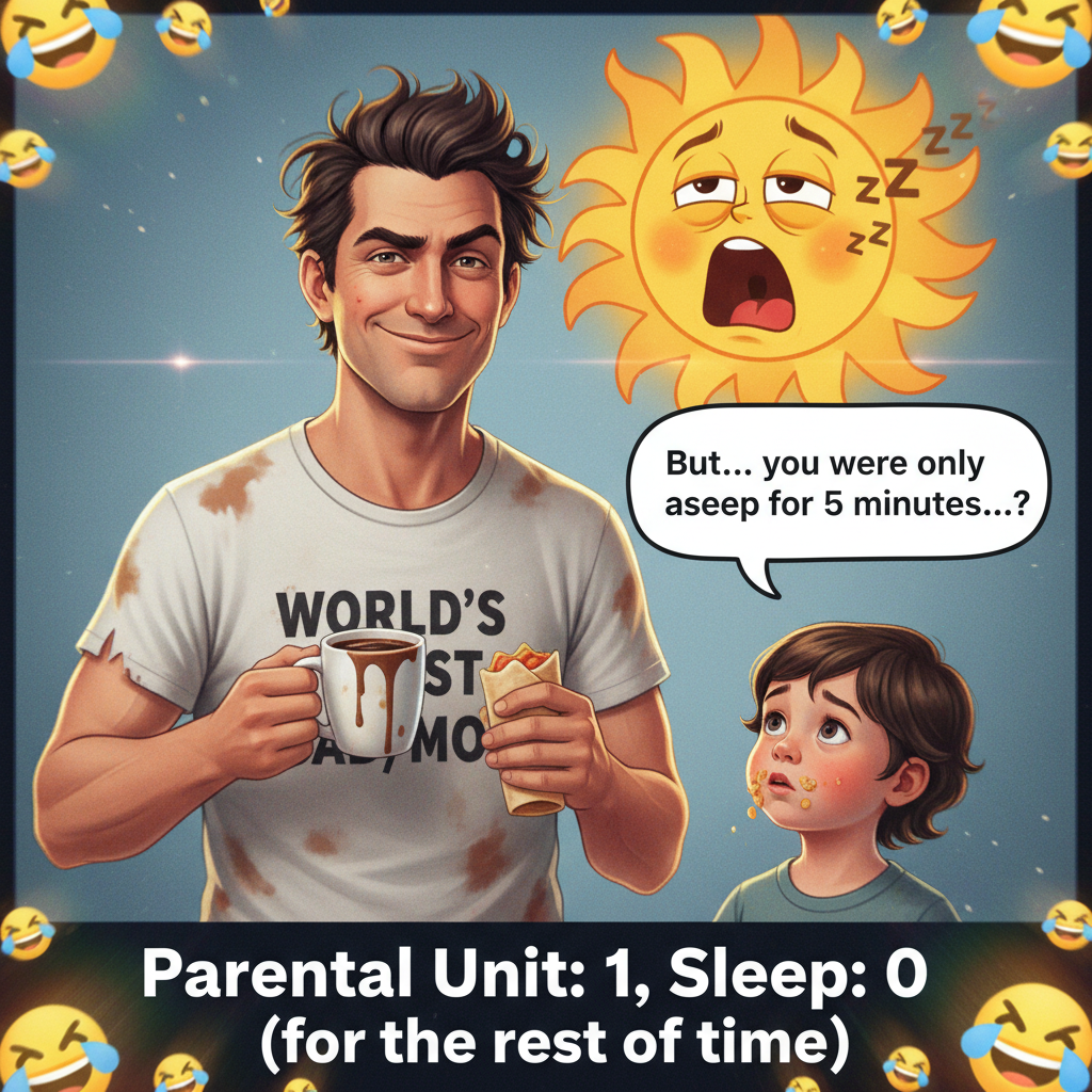 My kid just asked why the sun goes down. I said 'because it's tired.' Nailed it.