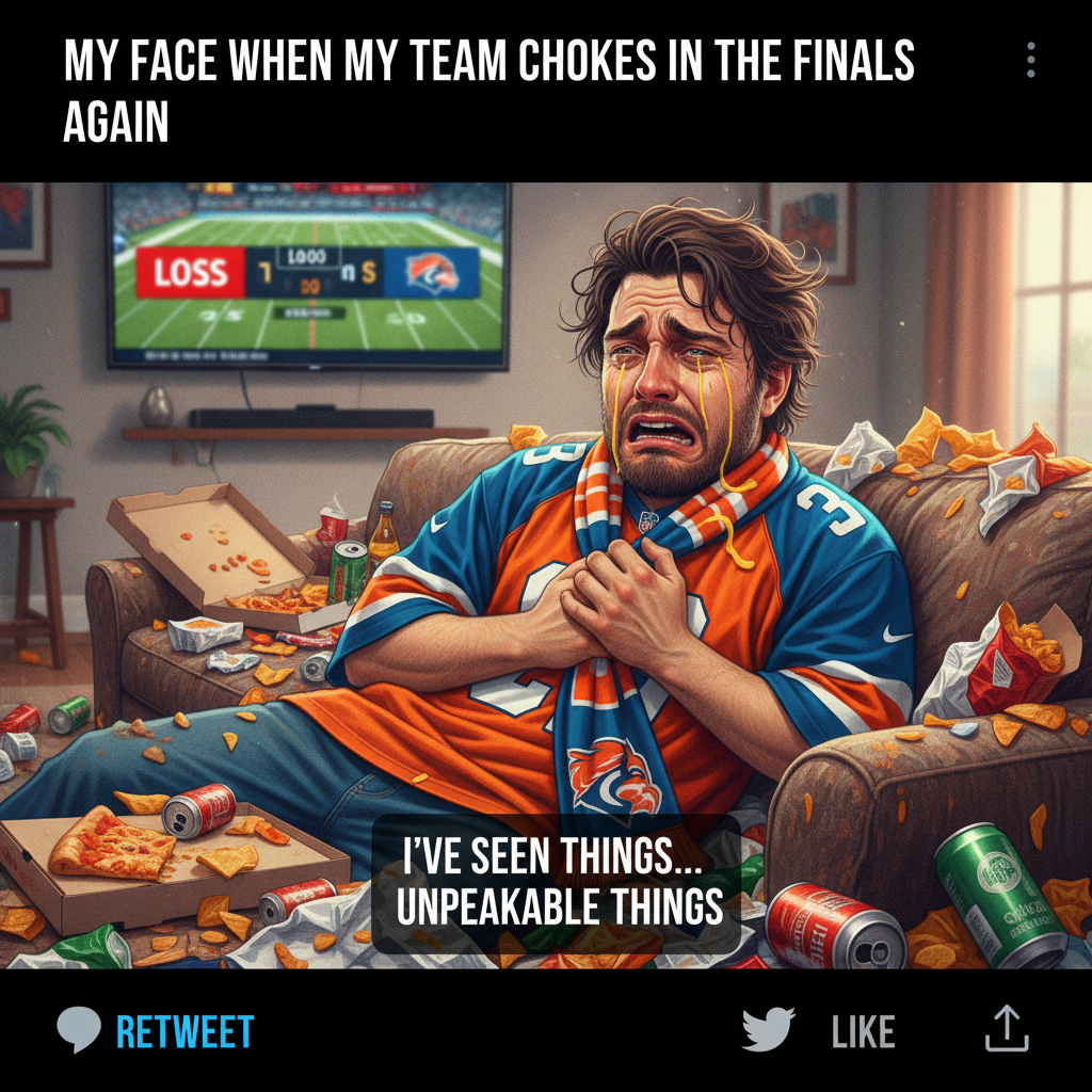 My team just lost. I'm going to need a week to recover from this emotional trauma.