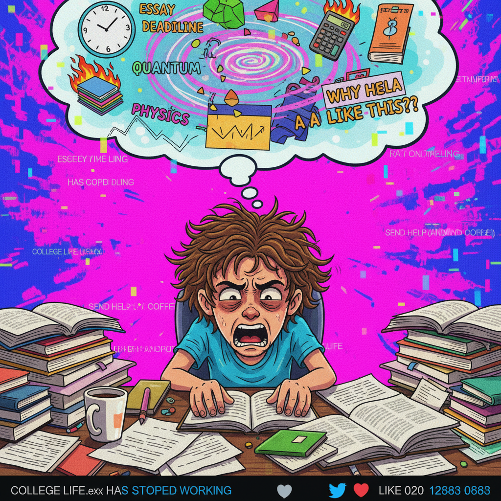 My brain during exams: 99% panic, 1% remembering what I ate for breakfast. #StudentLife