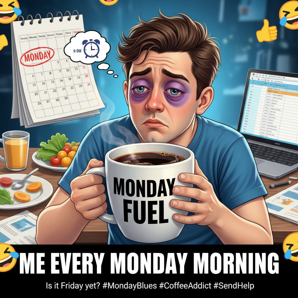 My Monday morning mood is sponsored by 3 hours of sleep and existential dread.