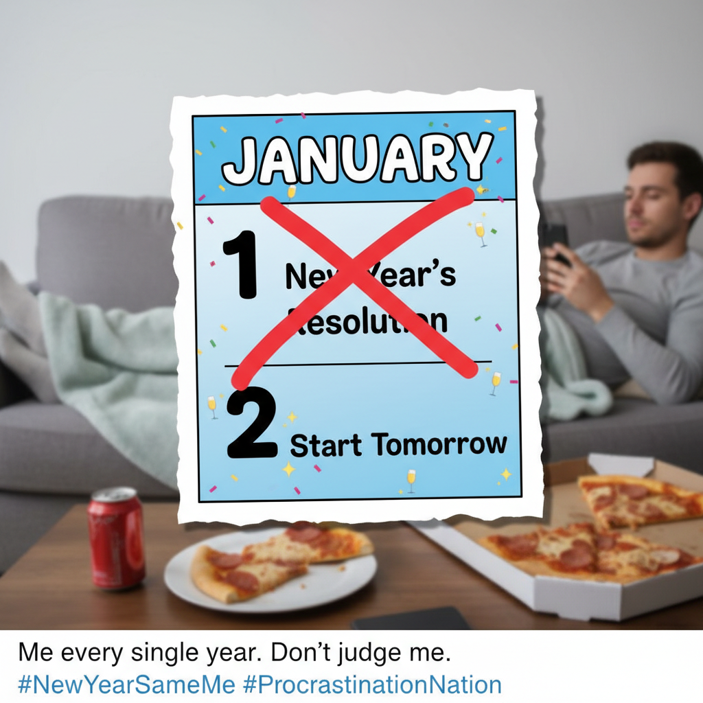 My New Year's resolution was to stop procrastinating. I'll start tomorrow.