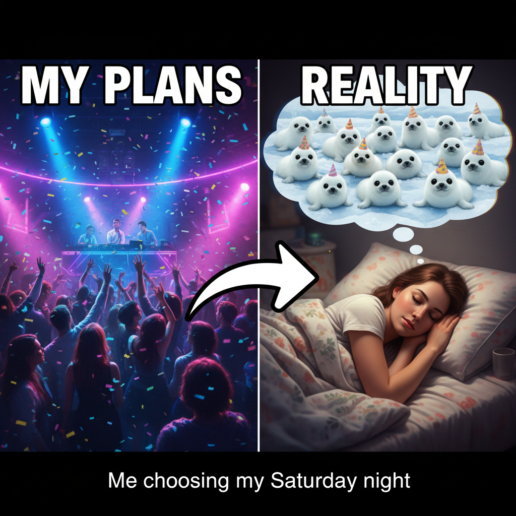 Friday night plans: Clubbing. Friday night reality: Clubbing baby seals in my dreams.