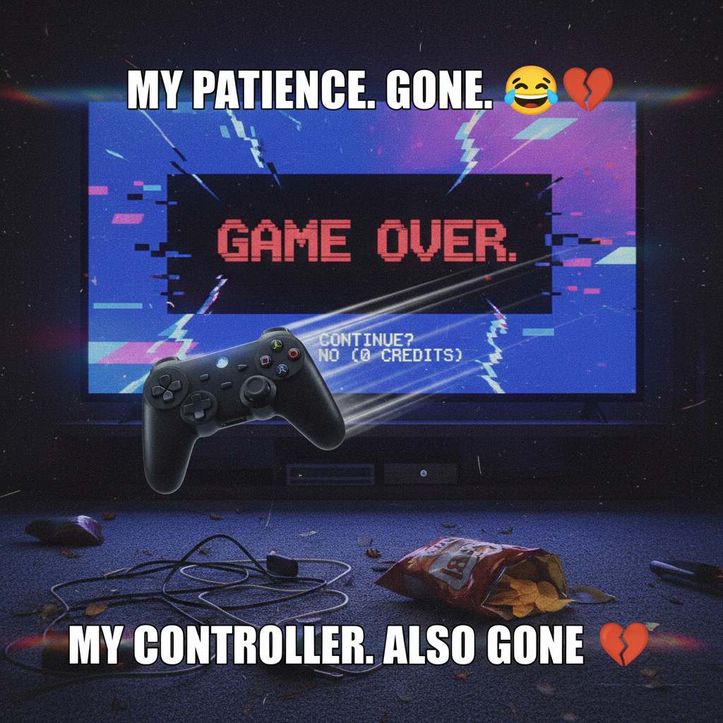 My controller just flew across the room. It was NOT my fault the boss had 1 HP left.