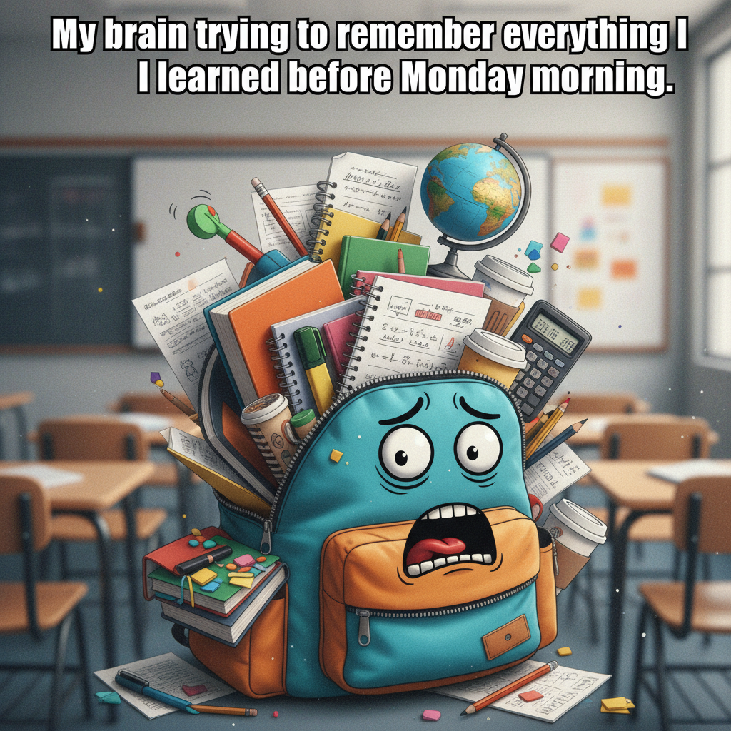 My brain trying to remember everything I learned before Monday morning