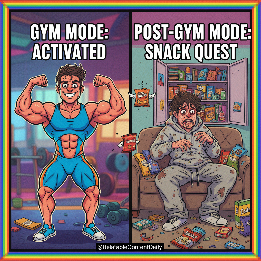 Me at the gym: 'I'm a fitness icon!' Me after 5 mins: 'Where's the snack bar?'