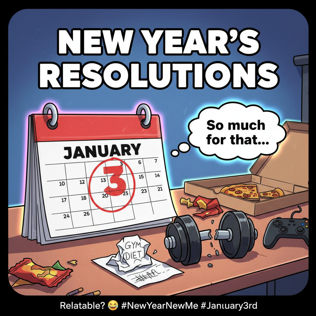 My New Year's Resolution lasted exactly 3 days. Peak performance.