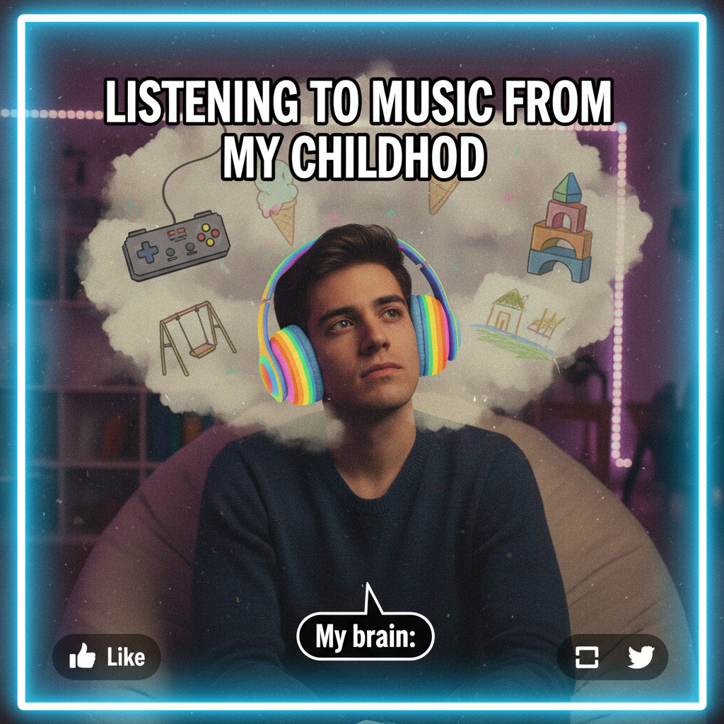 Hearing that one song from your childhood hits different now. Instant time travel.