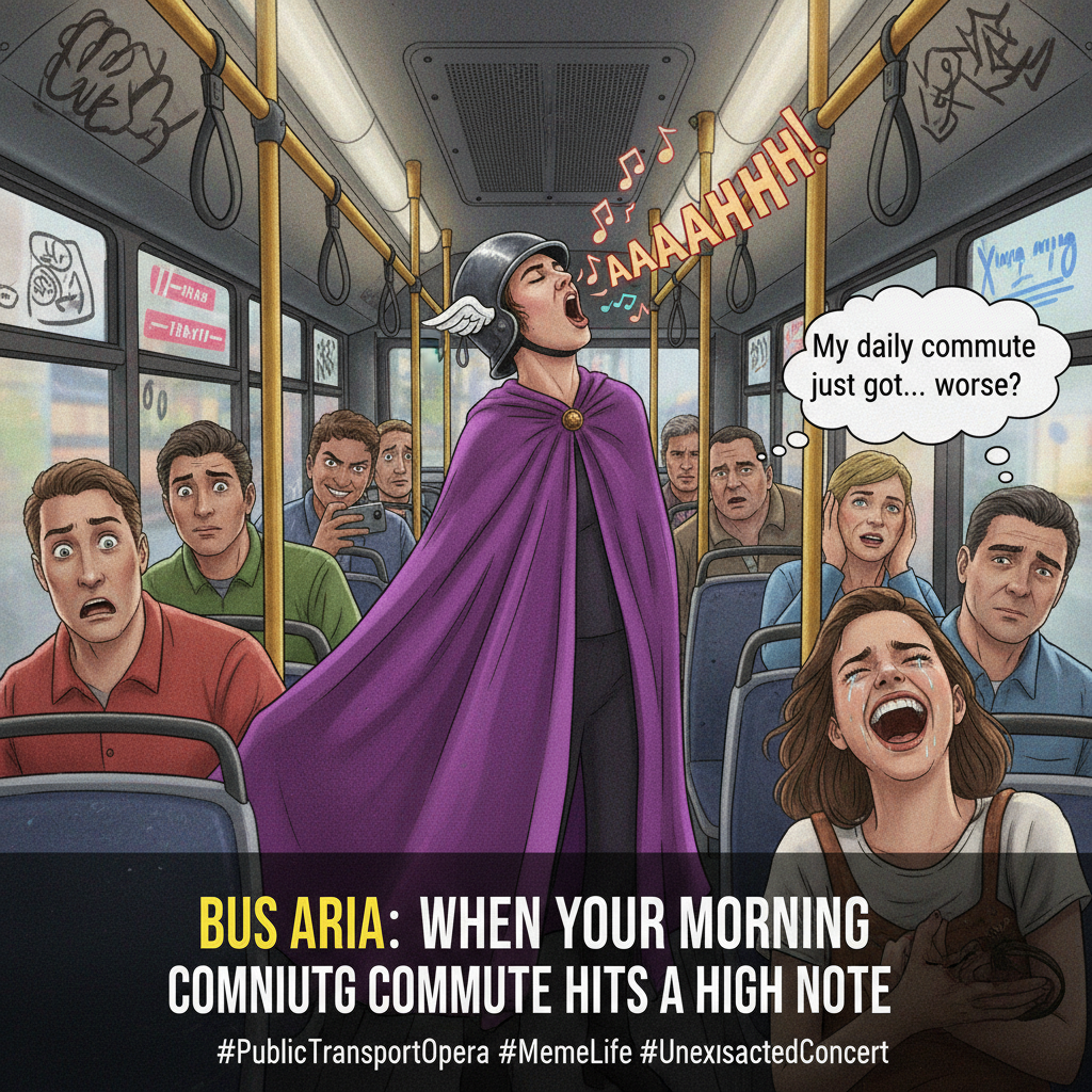 Just witnessed a full-on opera performance on the bus. My commute is wilder than my dating life.