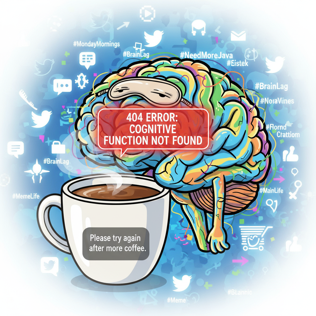 My brain on Monday morning: 'Error 404: Motivation Not Found.'