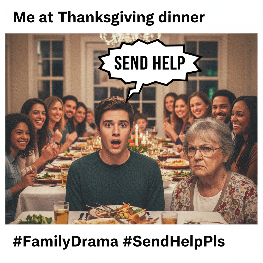 Aunt Karen asking about my life choices at Thanksgiving. Send help.