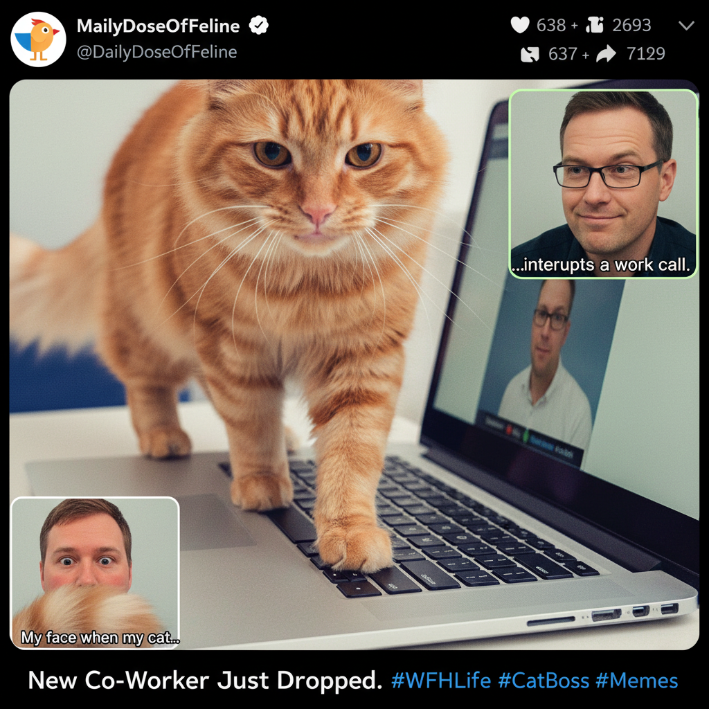 My cat just walked across my keyboard during a Zoom meeting. Boss saw it.