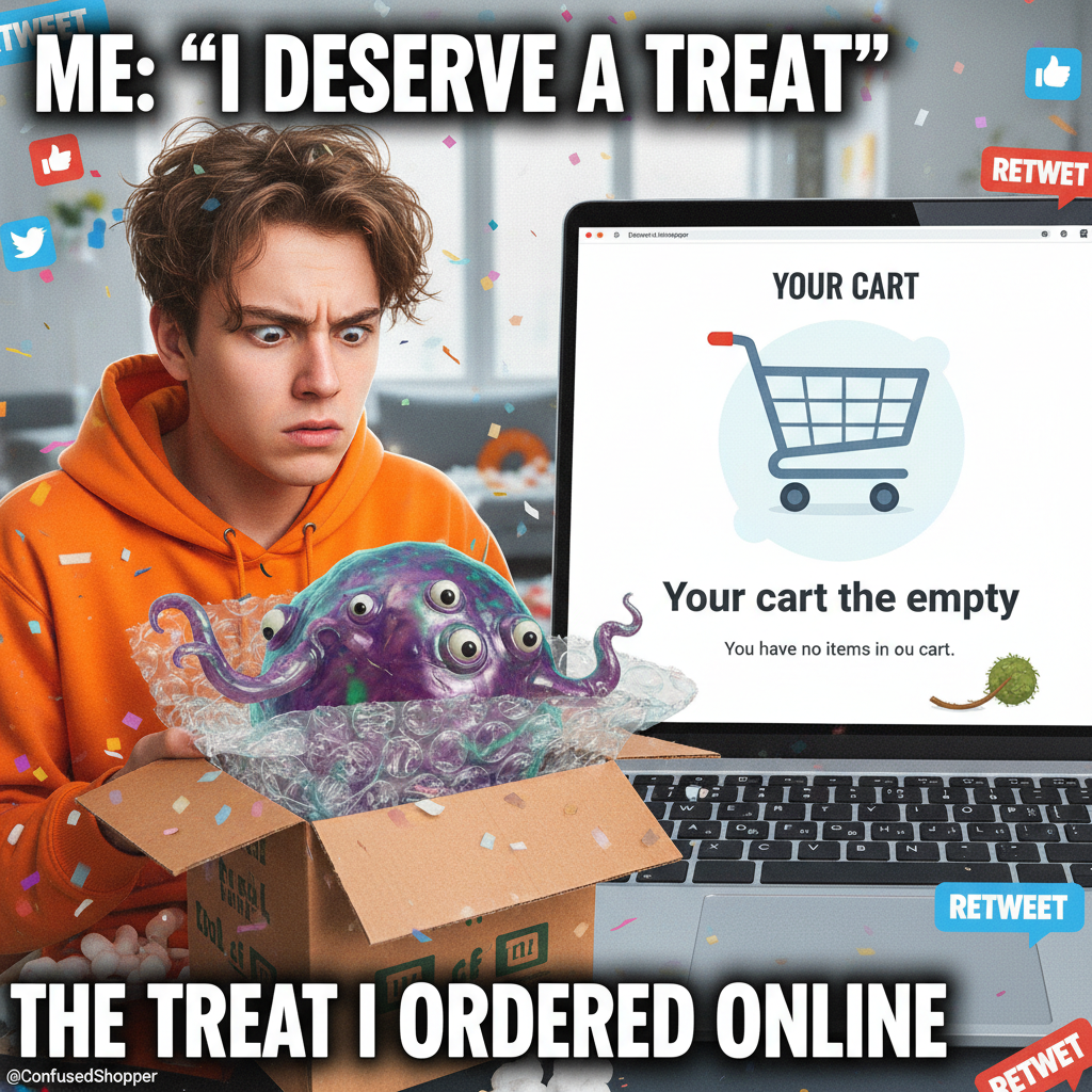 Me: 'I need to save money.' Also me, after 3am online shopping: *opens box of questionable items*