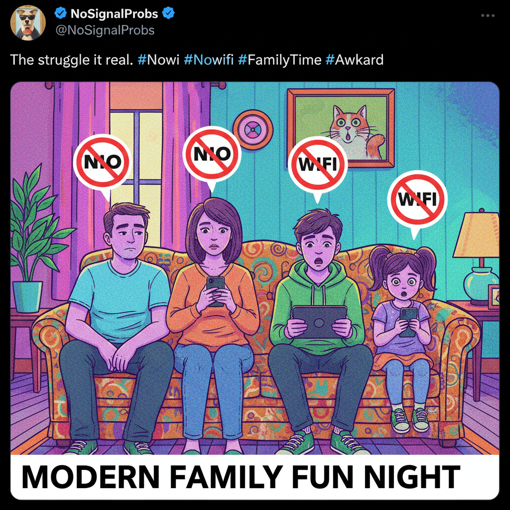 The wifi went down. I'm now forced to interact with my family. Send thoughts and prayers.