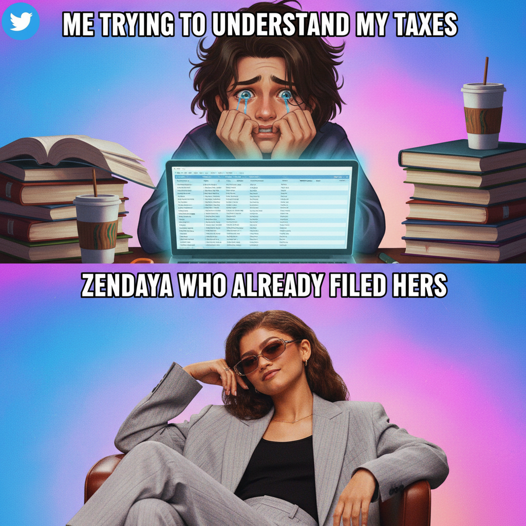 Me watching my life fall apart vs. Zendaya's reaction to literally anything.