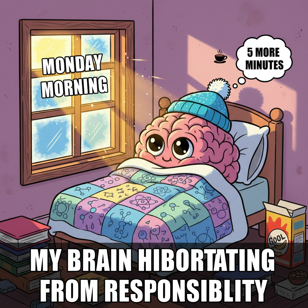 My brain cells hibernating until spring. Send coffee & sunshine.