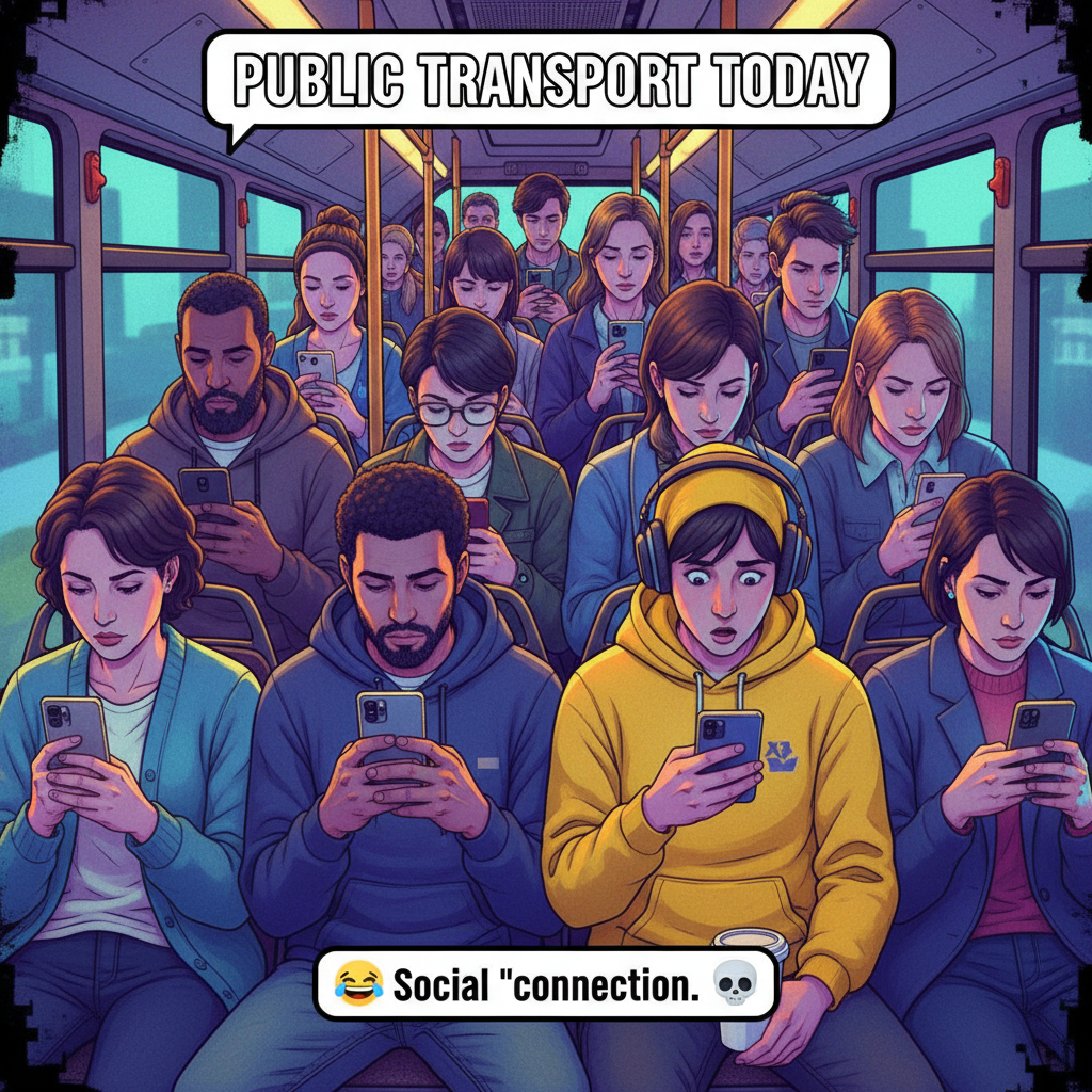 Public transport is just a social experiment on how long we can avoid eye contact.