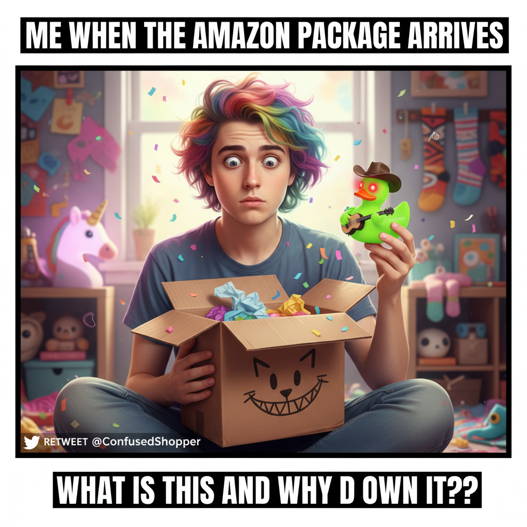 Online shopping regrets hit different when the package arrives and you're like 'who ordered this?'