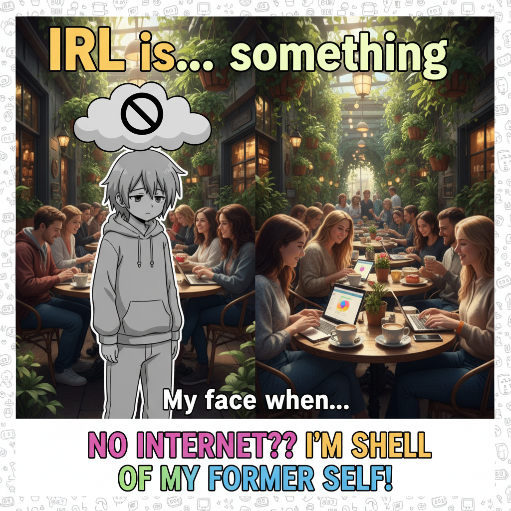 When the wifi goes out, and you realize you're just a side character in real life. 😩