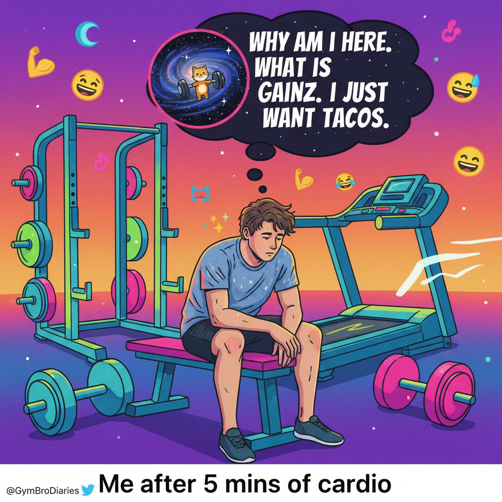 My gym routine: 10 mins working out, 50 mins questioning all my life choices. 💪